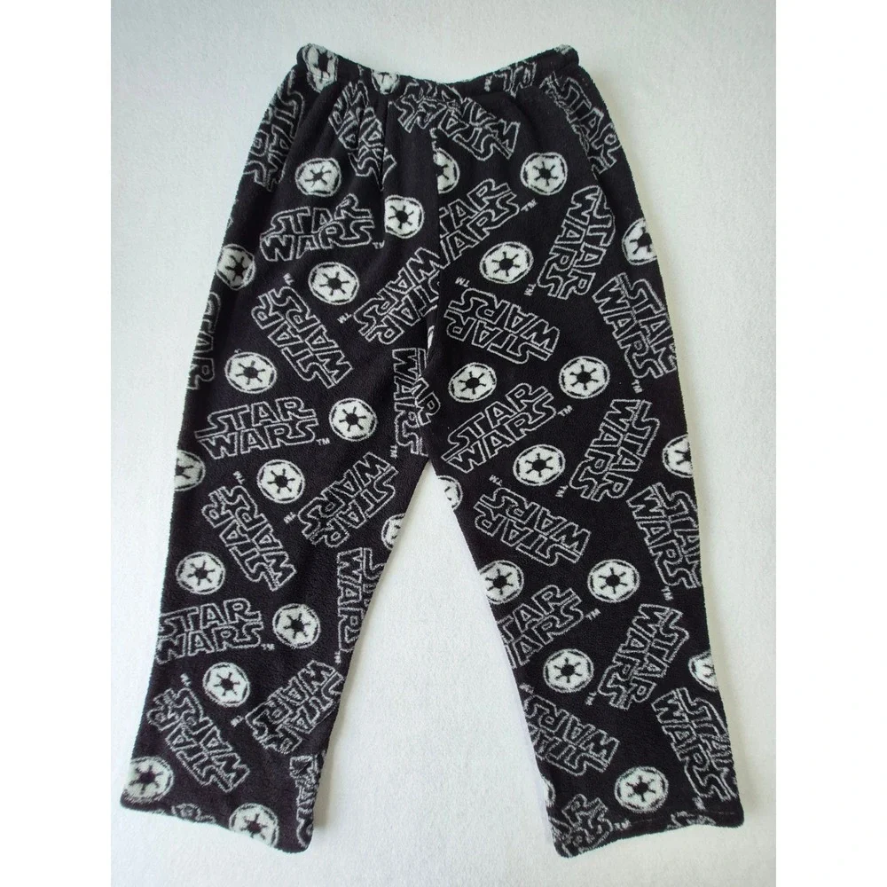 Star Wars Mens Imperial Galactic Empire Fleece Pajama Pants Black White Lounge